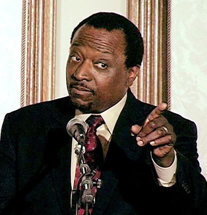 Alan Keyes mid-argument at a lectern, 2007